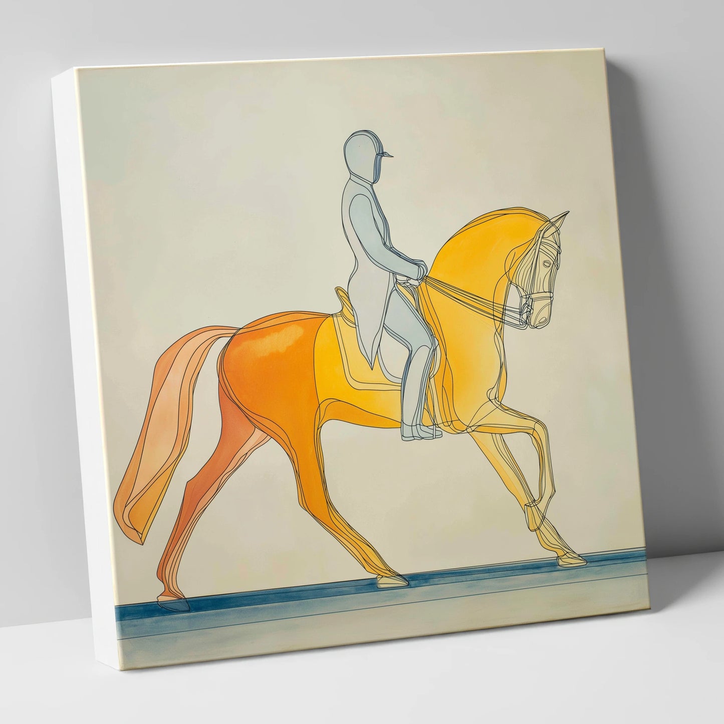 Golden Dressage Cadence dressage horse canvas wall art