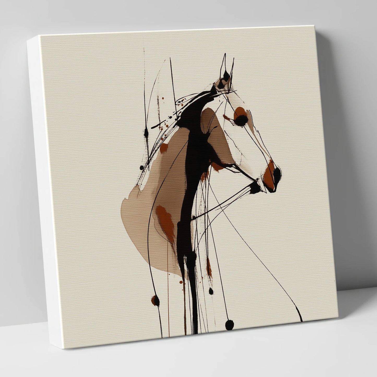 Dynamic Sepia Profile horse portrait canvas wall art