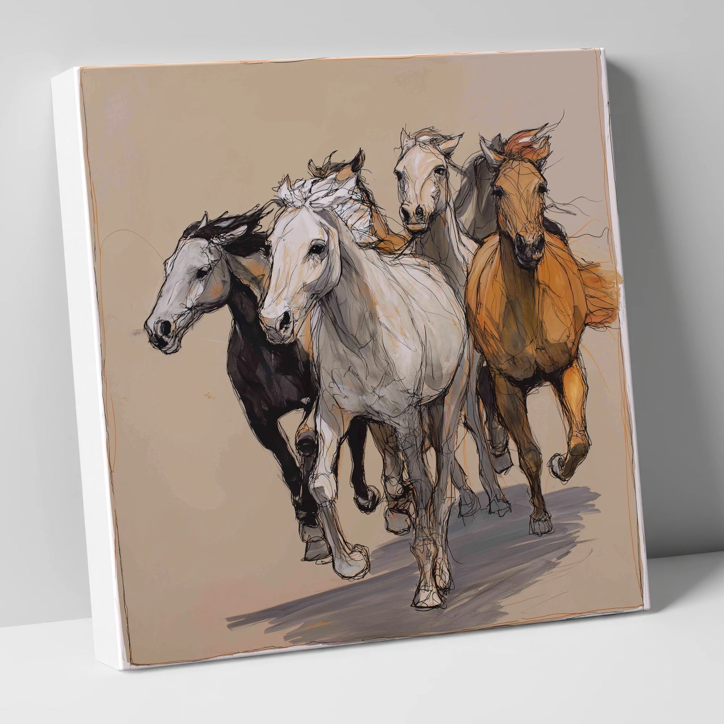 Unbridled Momentum wild horses canvas wall art