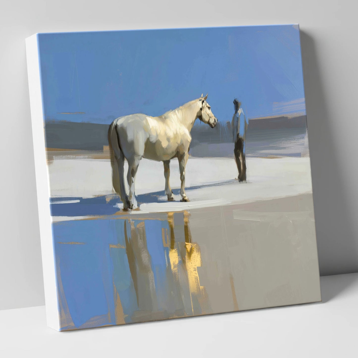 Shared Blue Horizon horse & rider canvas wall art