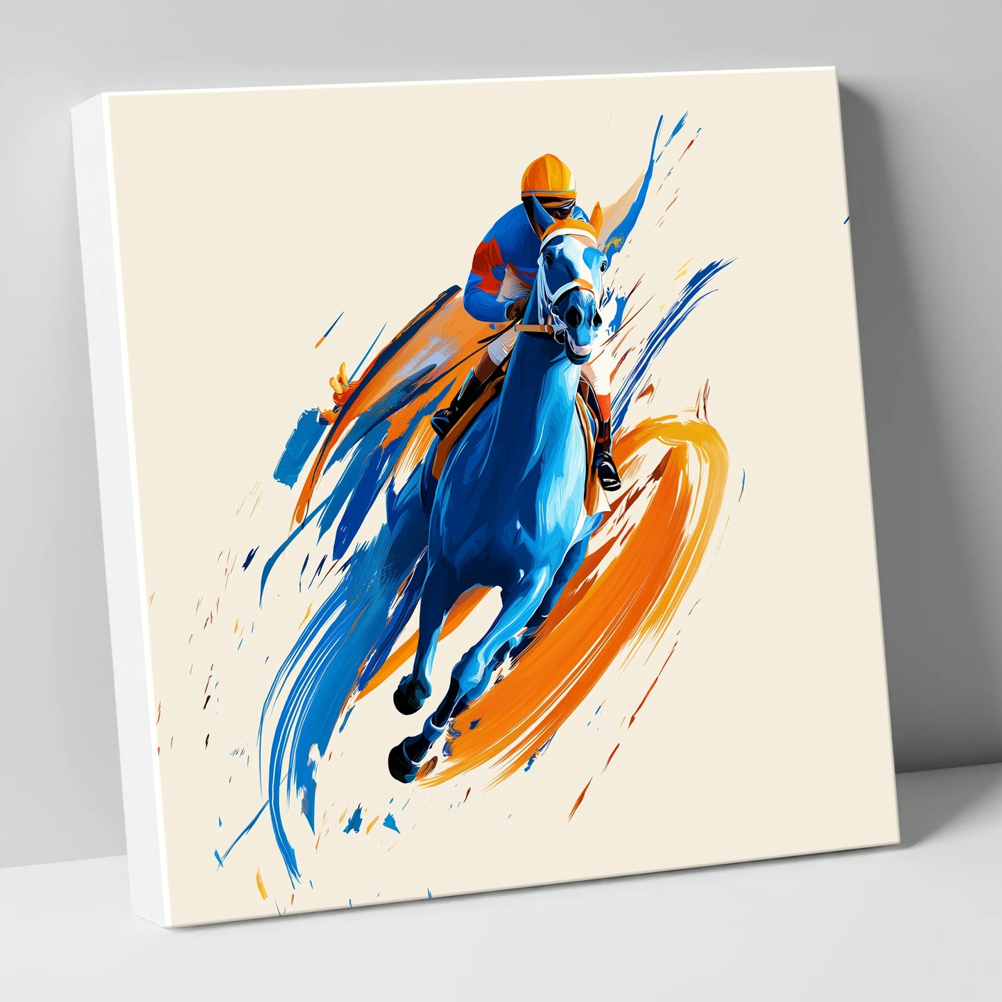 Electric Pace racing horse canvas wall art