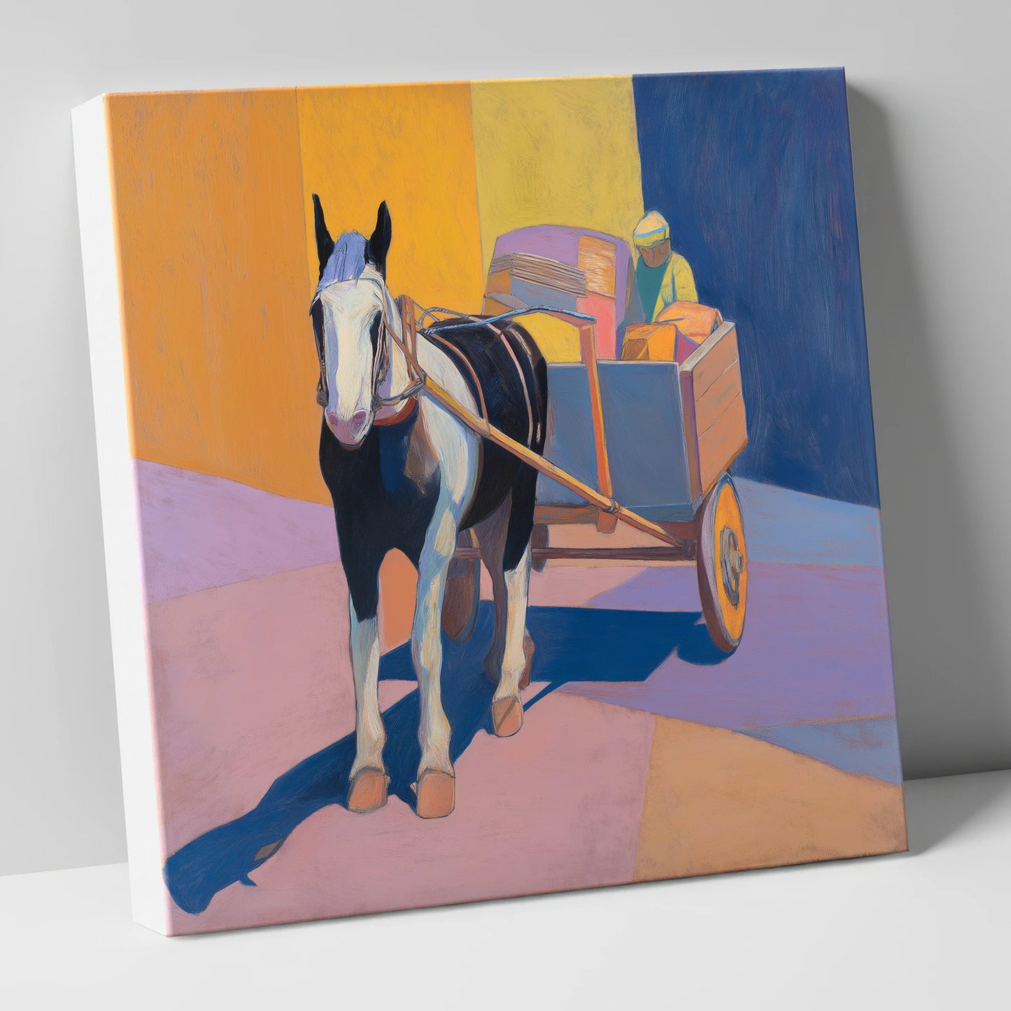 Bold Sunlit Cart Horse working horse canvas wall art