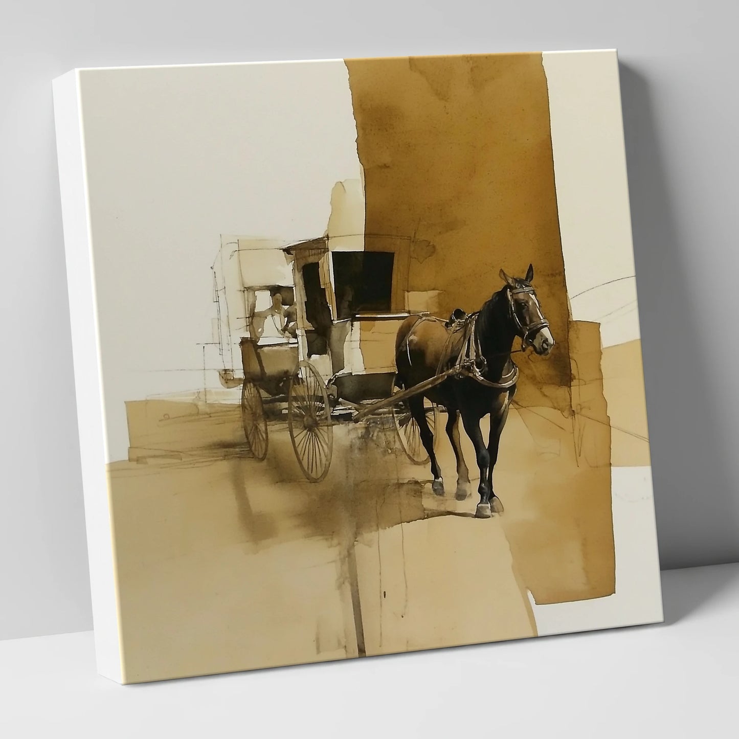 Timeless Carriage Horse working horse canvas wall art