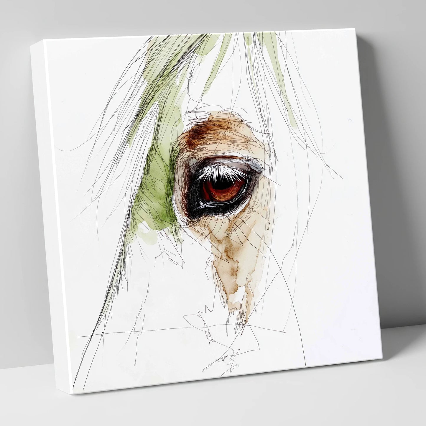 The Amber Gaze horse portrait canvas wall art