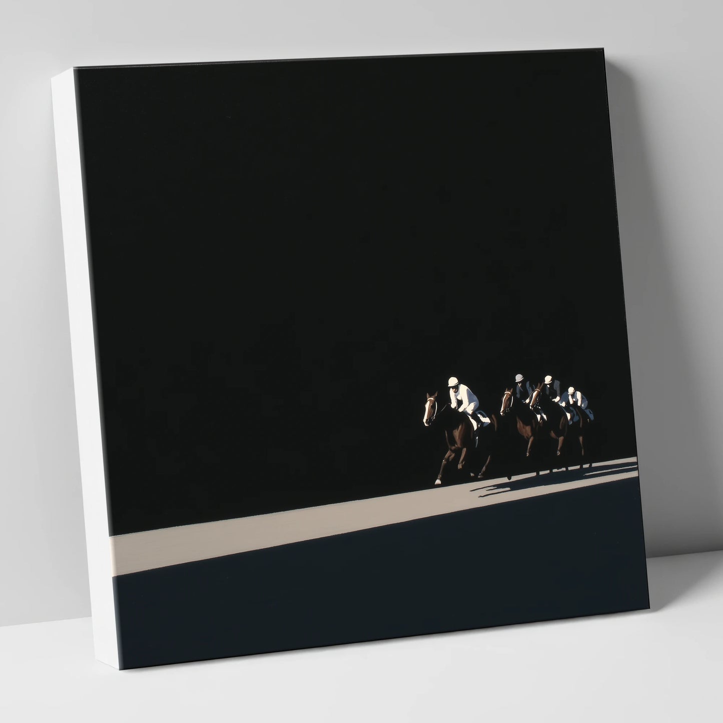 Speed in Shadows racing horse canvas wall art