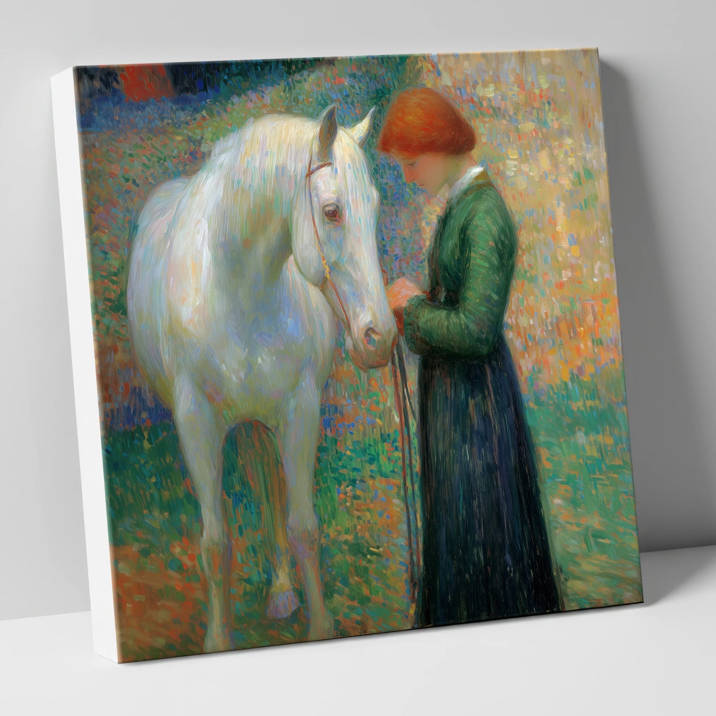 The Quiet Bond horse & rider canvas wall art