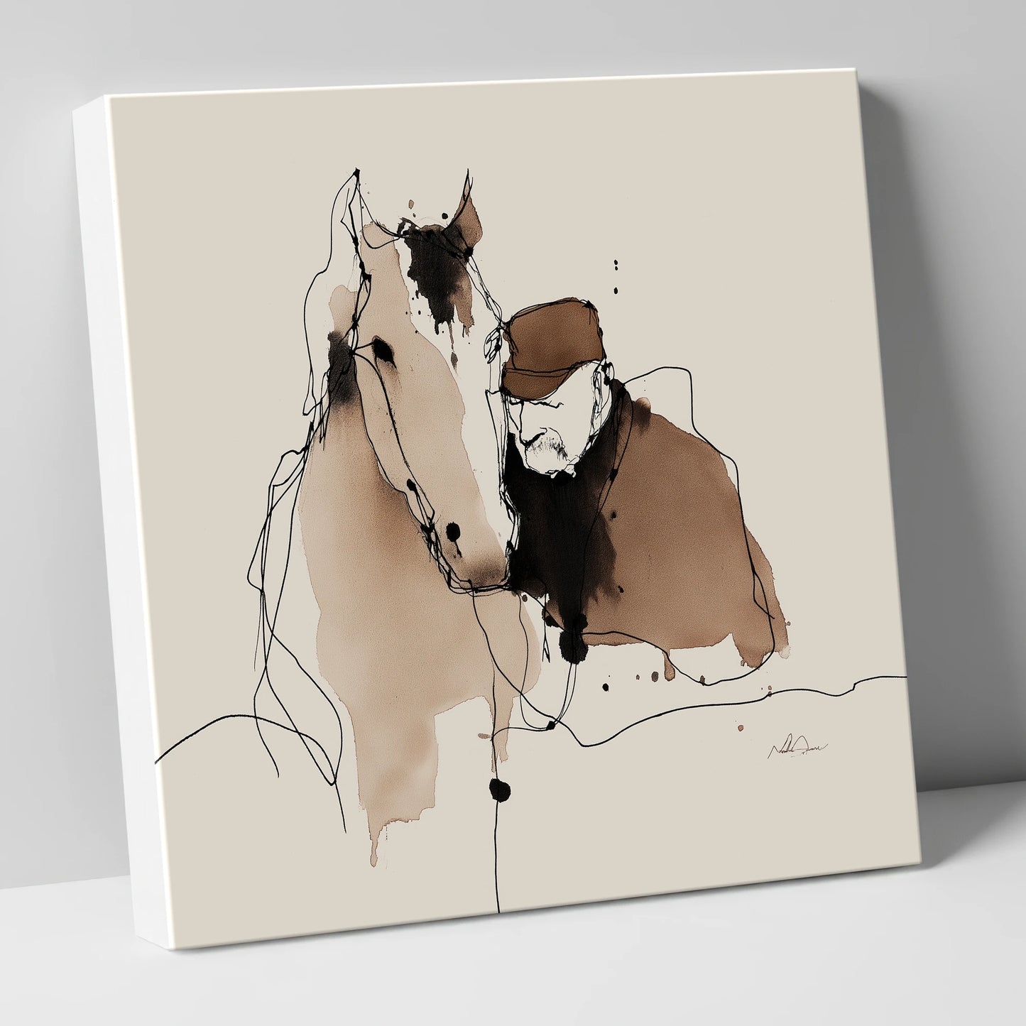 Silent Companions horse & rider canvas wall art