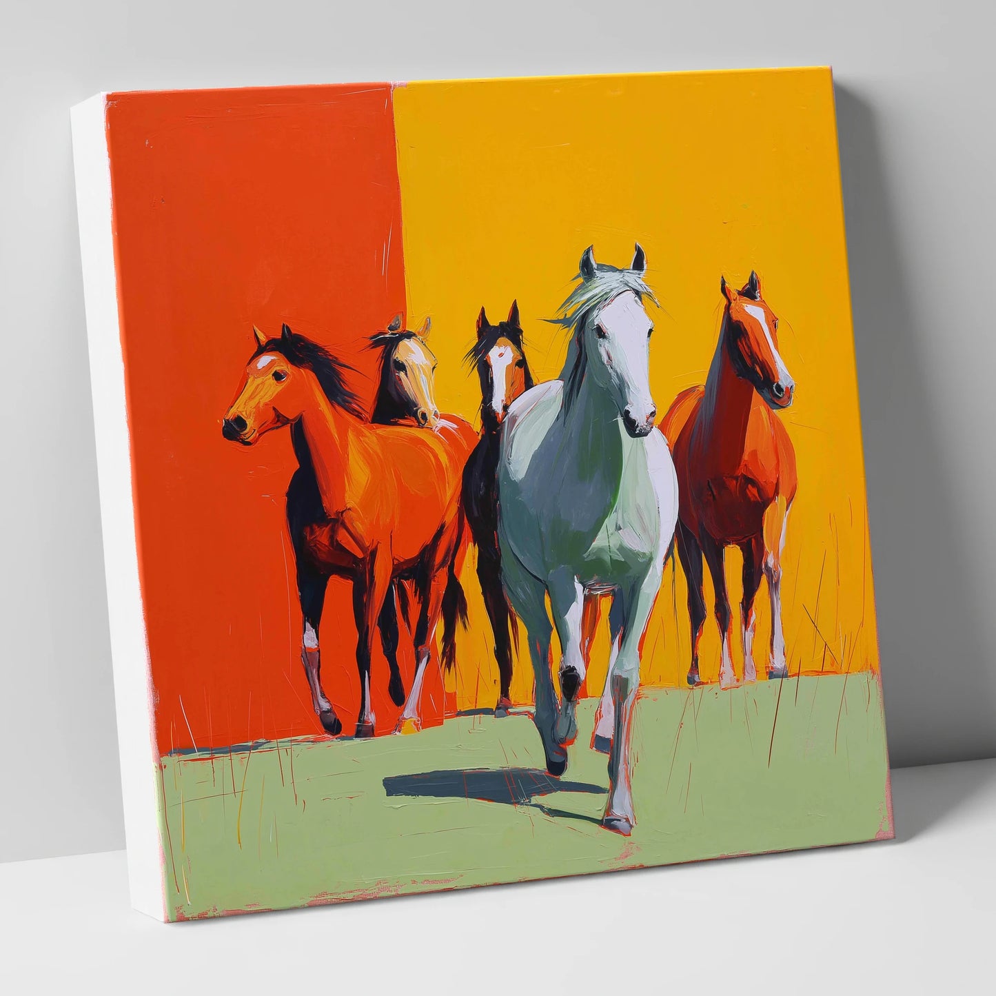 The Vivid Herd wild horses canvas wall art