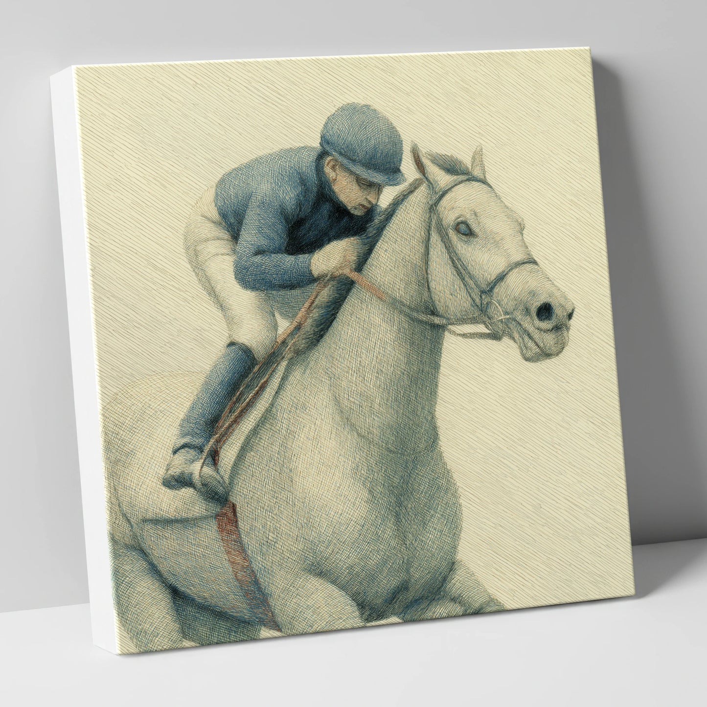 The Blue Silks racing horse canvas wall art