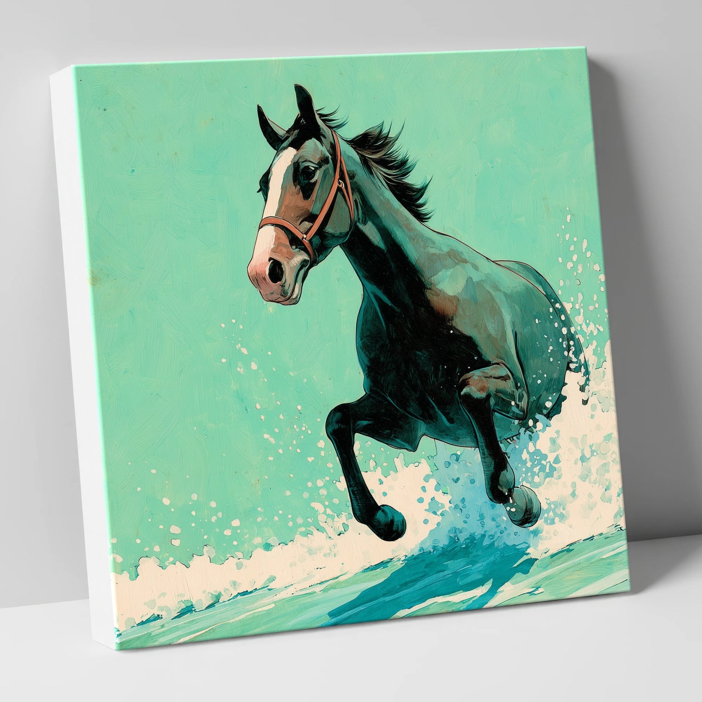 Sea Spray Gallop beach horse canvas wall art