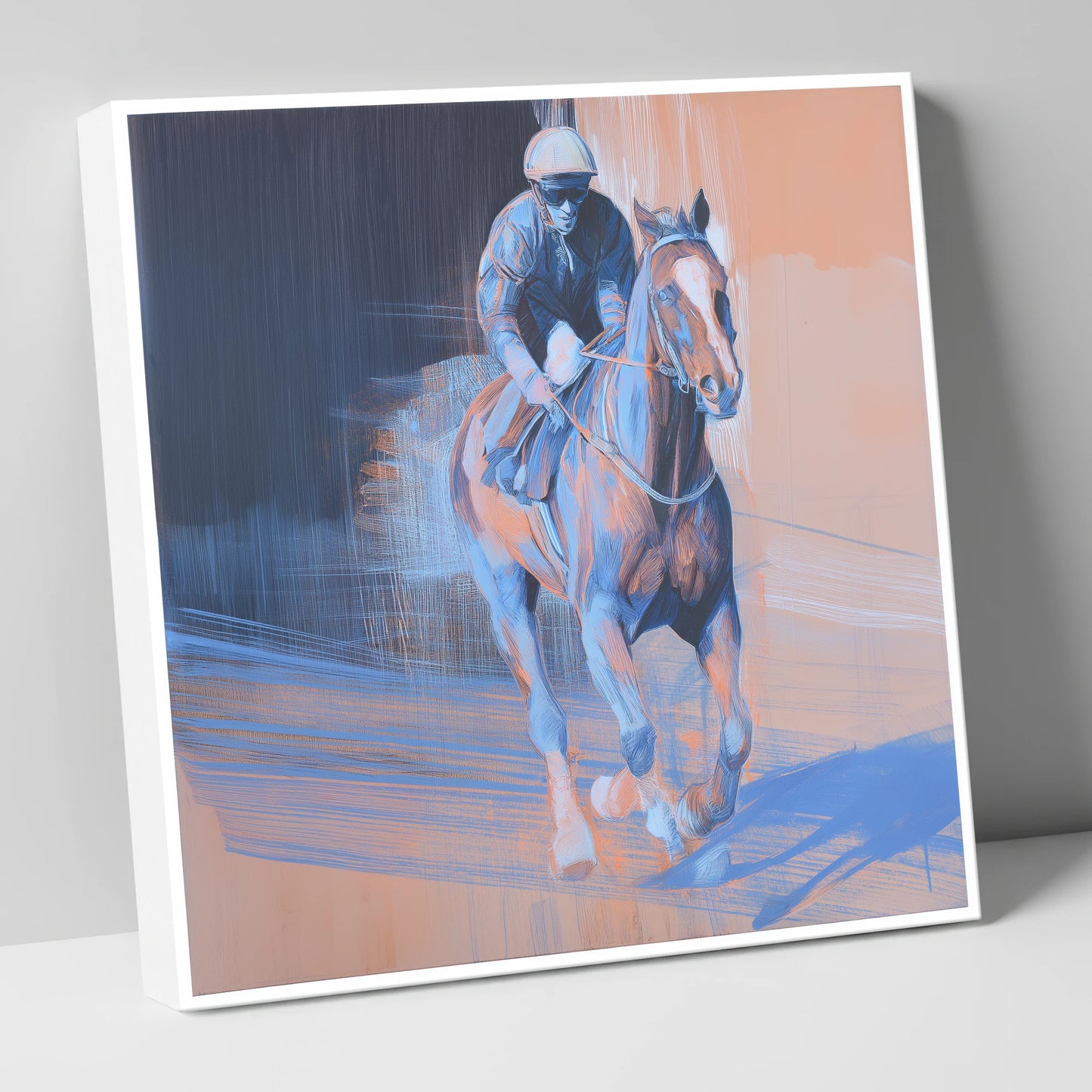 Shadows on the Track racing horse canvas wall art