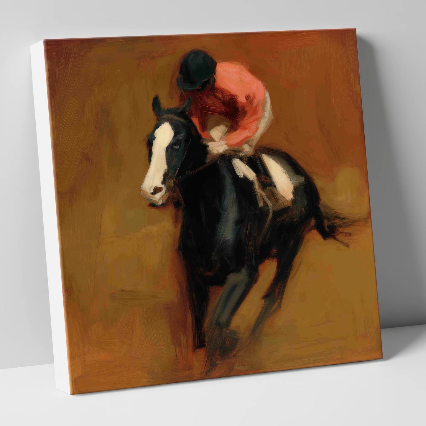 Terracotta Thunder racing horse canvas wall art