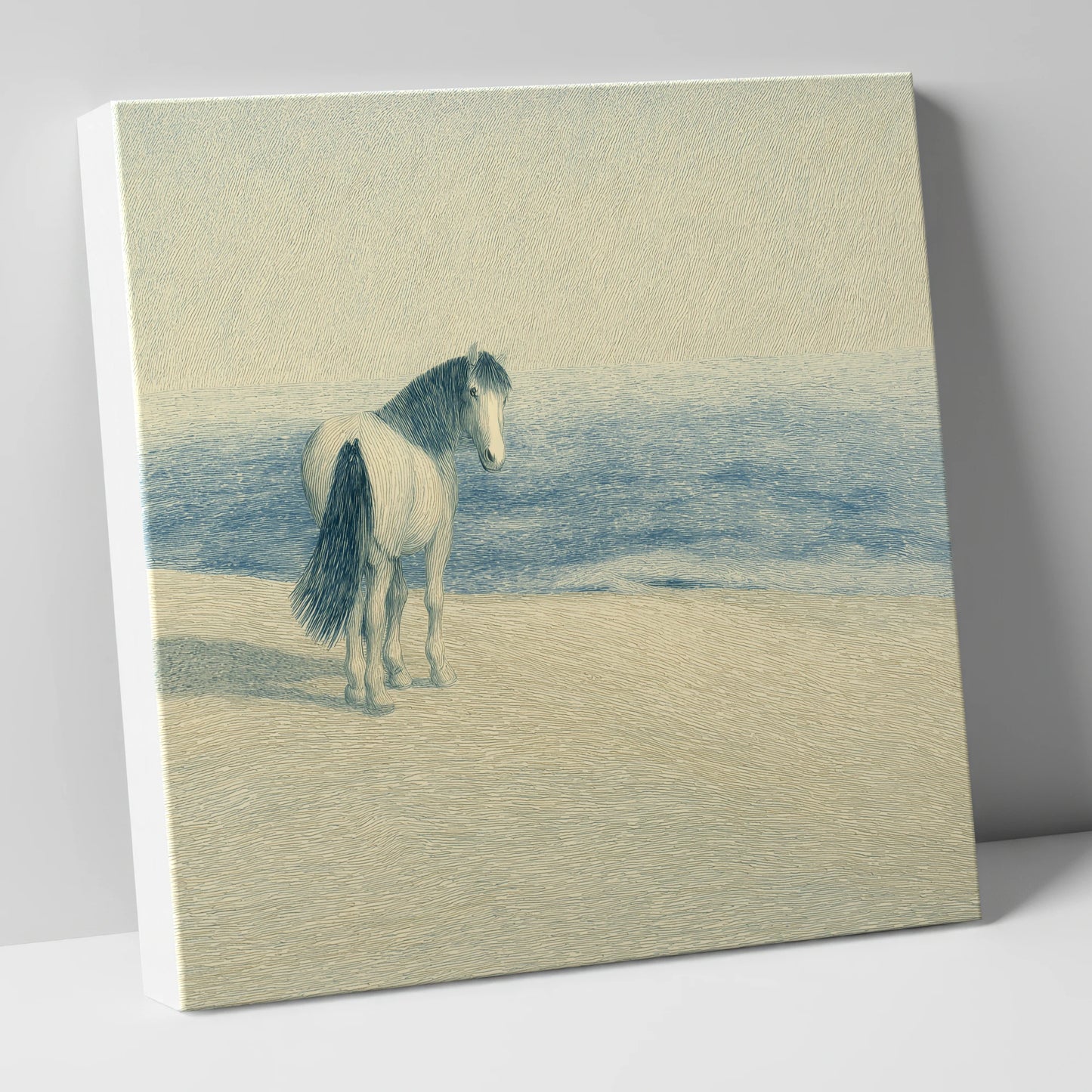 The Shoreline Gaze horse landscape canvas wall art