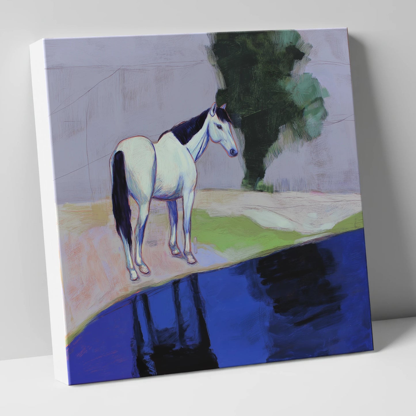 Indigo Reflections - Canvas Unframed