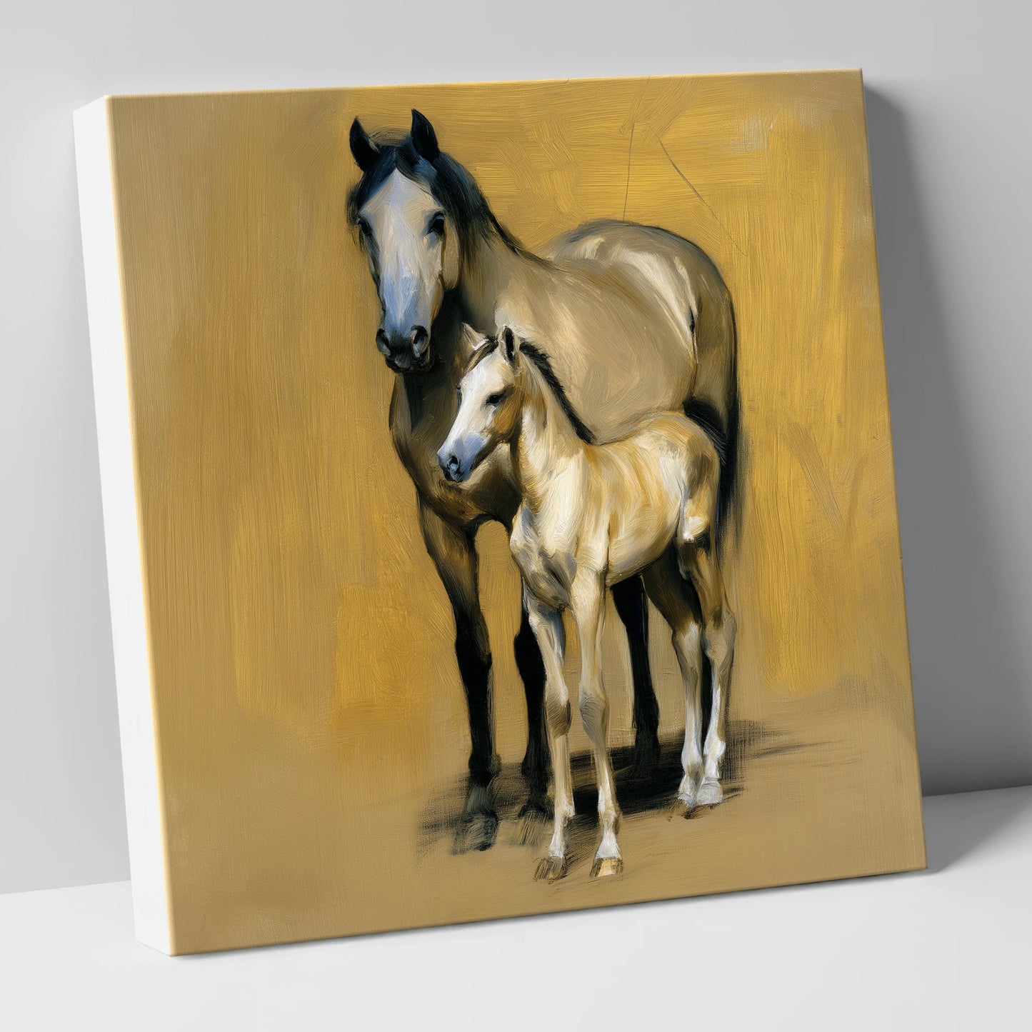 A Mother's Watch mare & foal canvas wall art