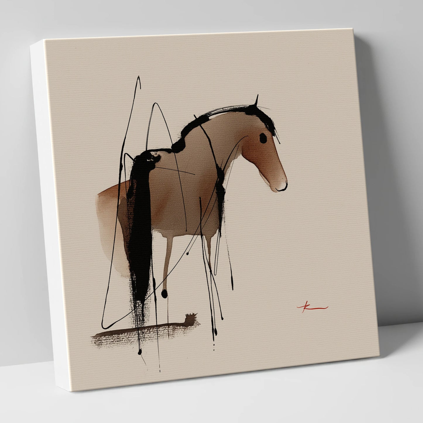 Essence in Ink horse portrait canvas wall art
