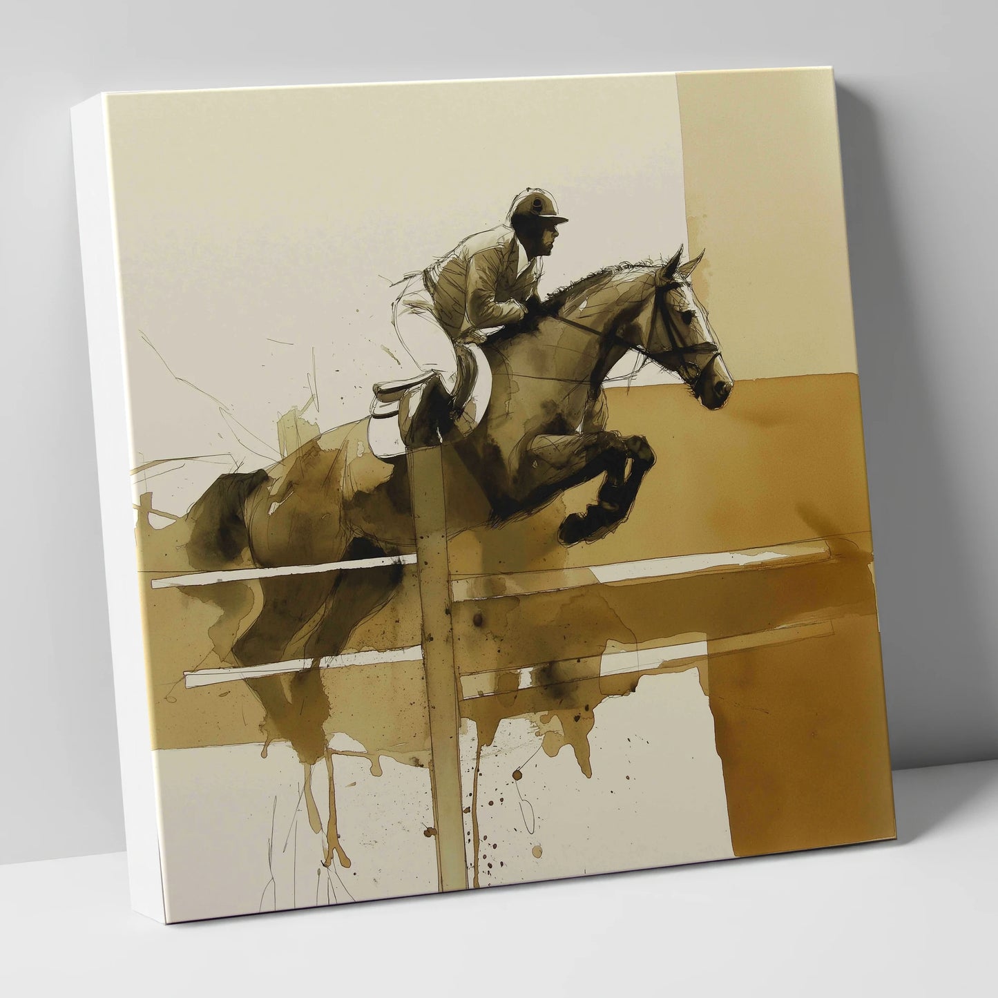 The Perfect Bascule show jumping horse canvas wall art