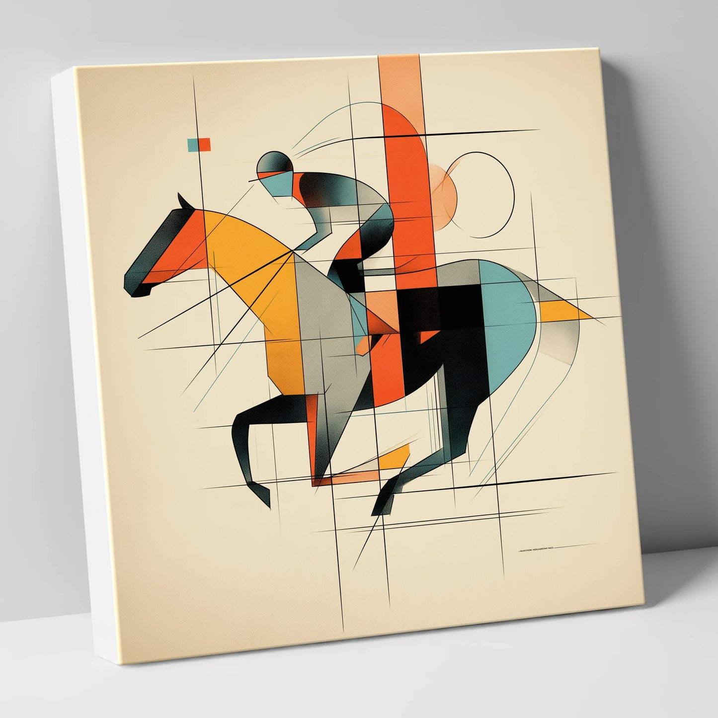 Geometric Racing Form racing horse canvas wall art