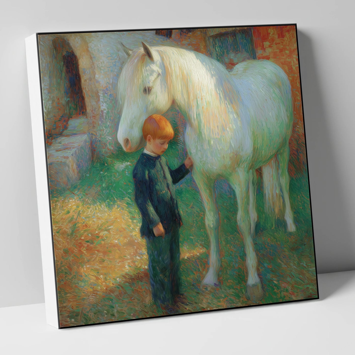 A Quiet Understanding horse & rider canvas wall art