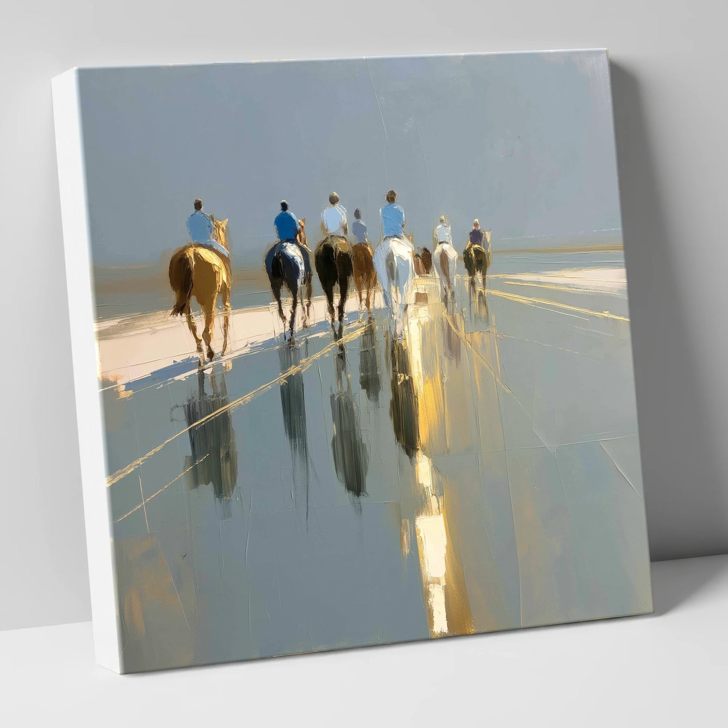 The Morning String racing horse canvas wall art