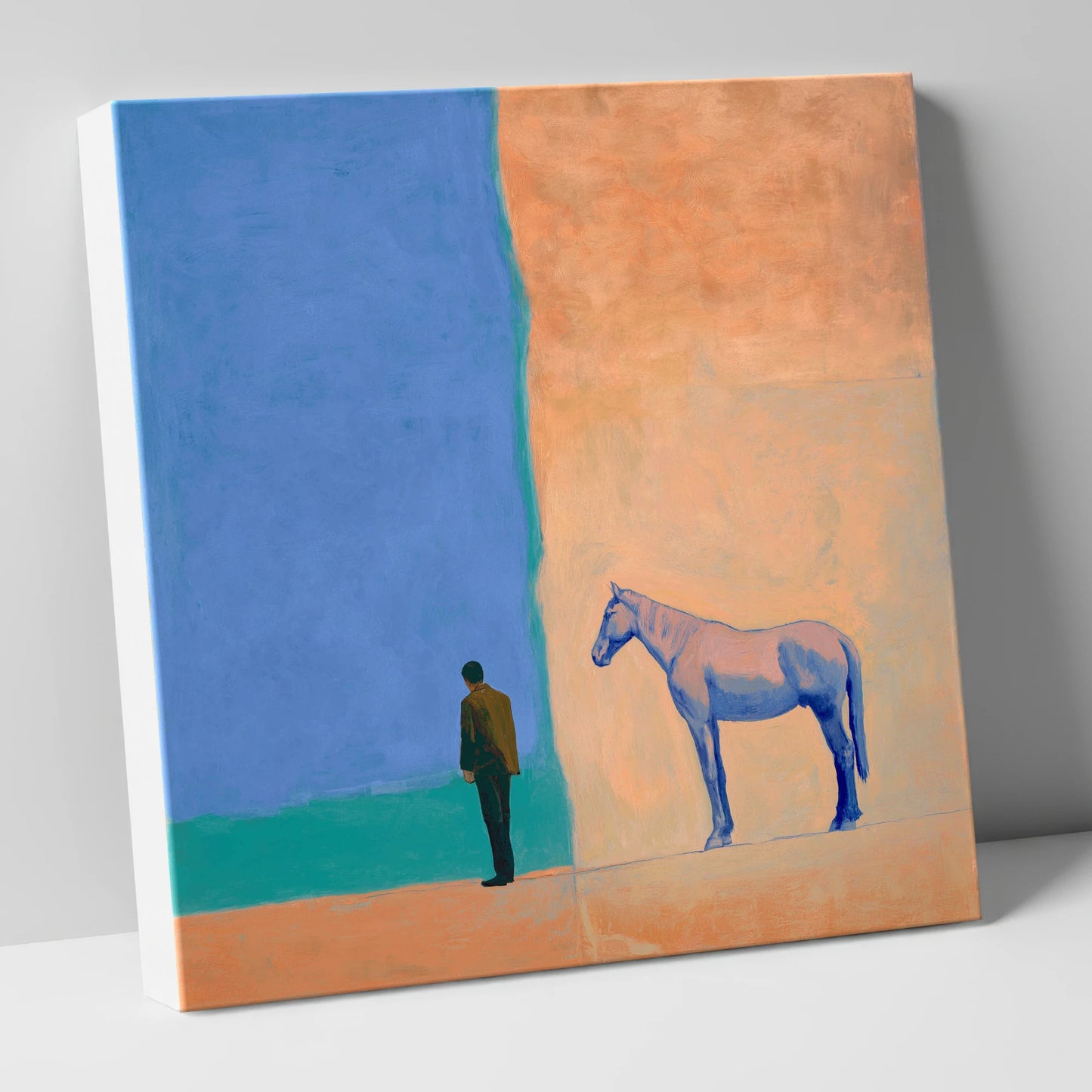 Between Blue and Sand horse & rider canvas wall art