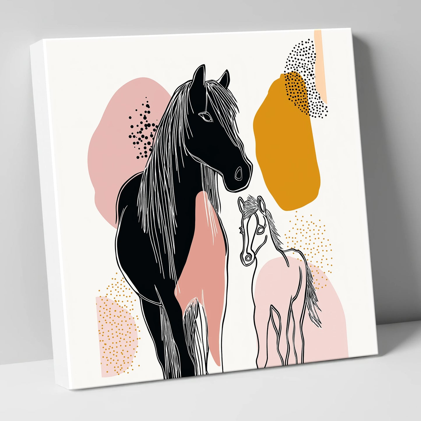 Contemporary Equine Bond mare & foal canvas wall art