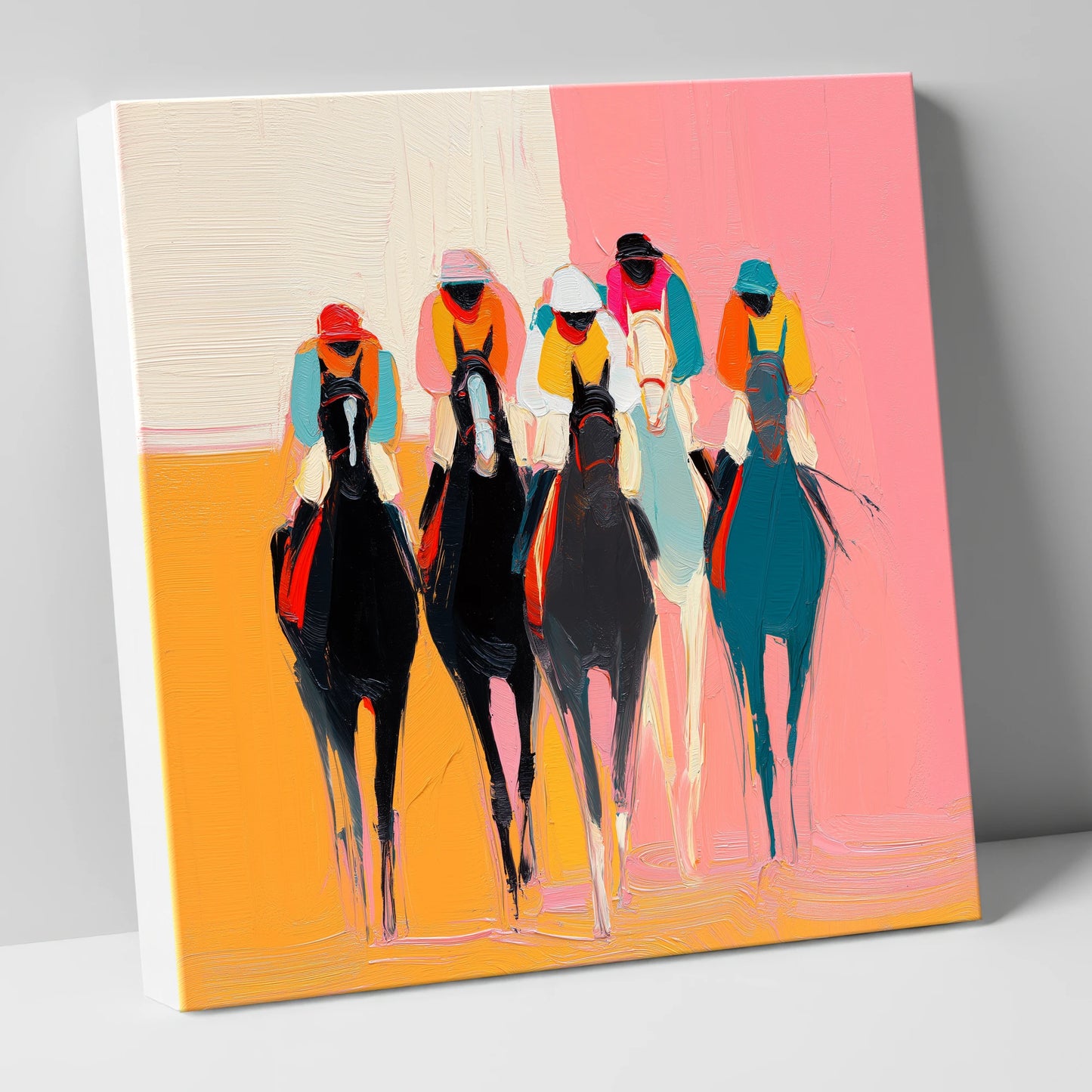 Charge to the Line racing horse canvas wall art