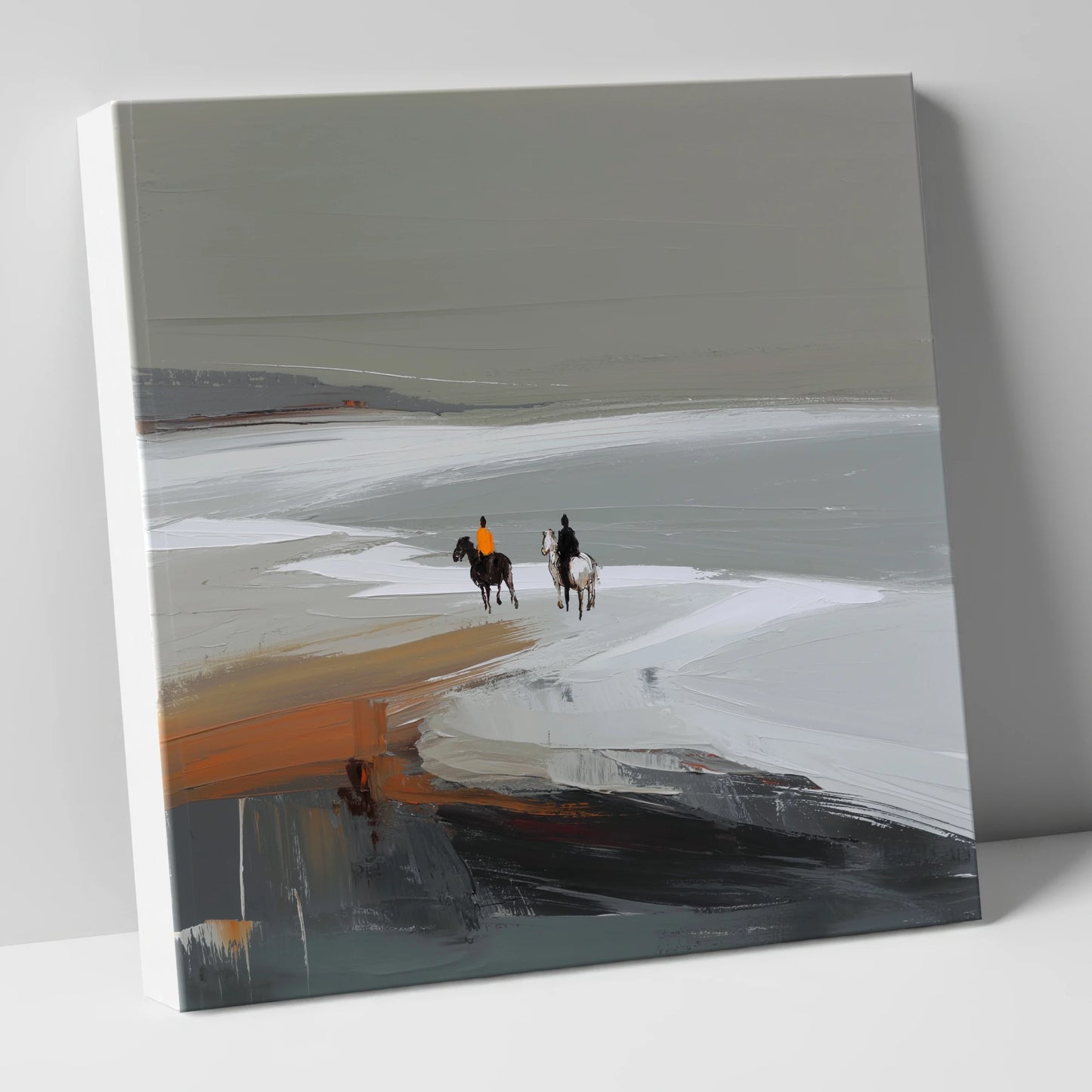 Riding the Grey Expanse horse landscape canvas wall art