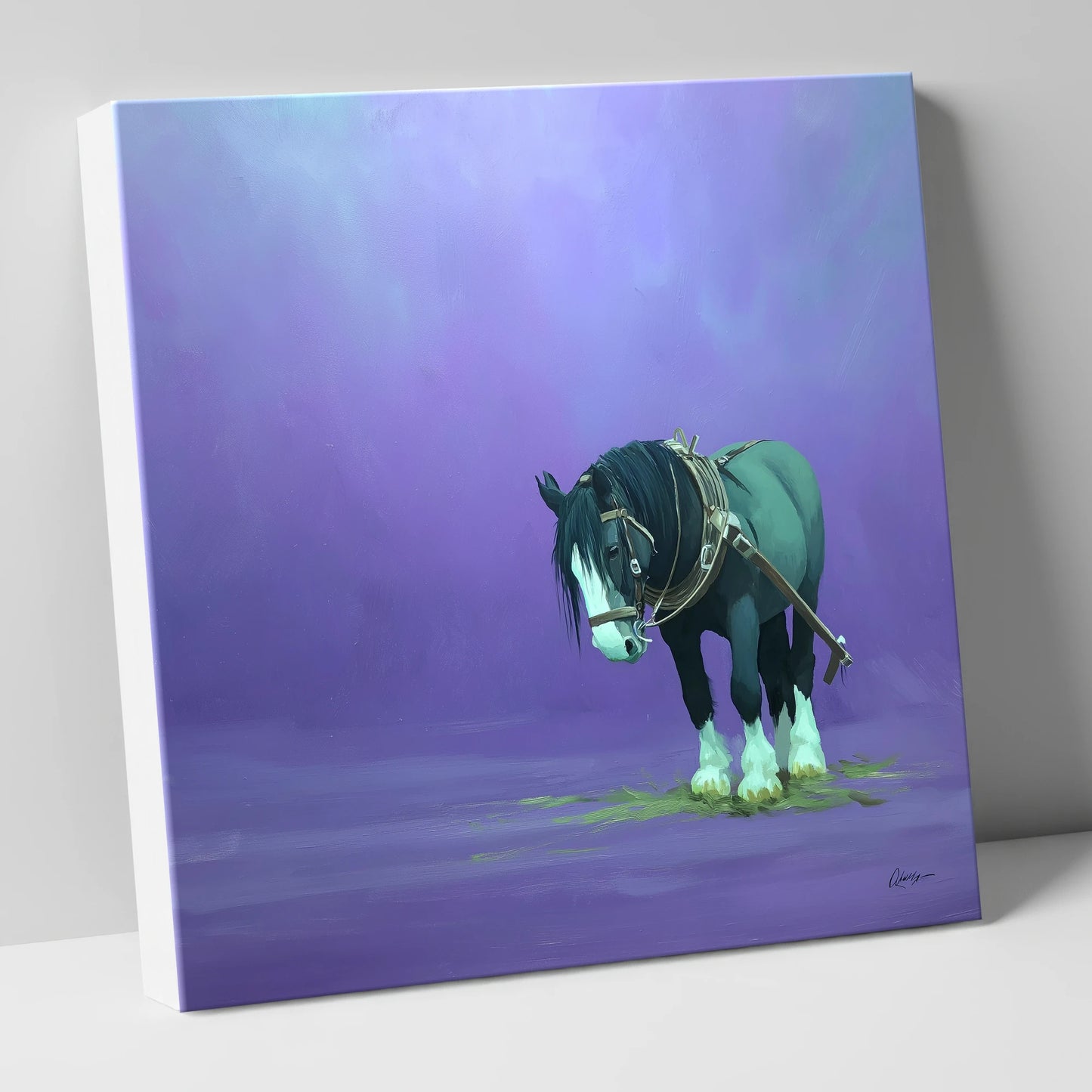 Twilight Rest working horse canvas wall art