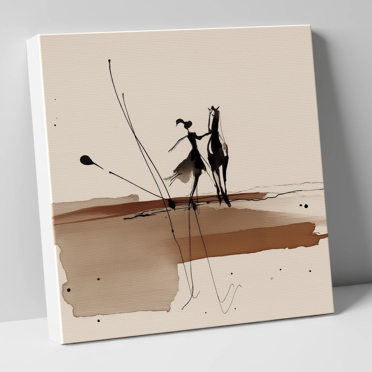 Fluid Harmony horse & rider canvas wall art