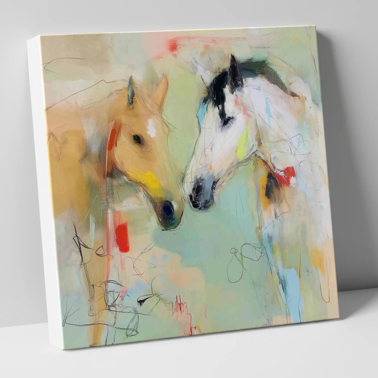 Whispered Secrets horse portrait canvas wall art