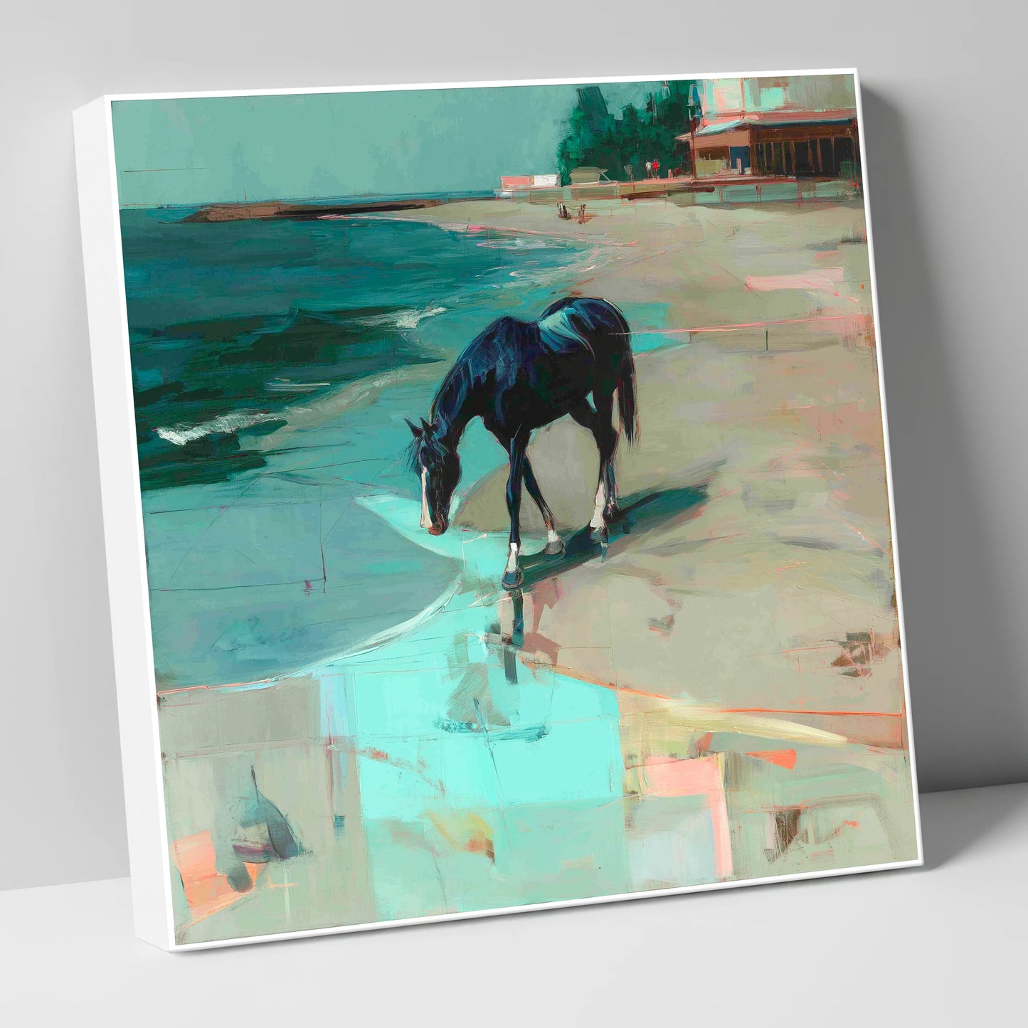 Coastal Solitude horse landscape canvas wall art