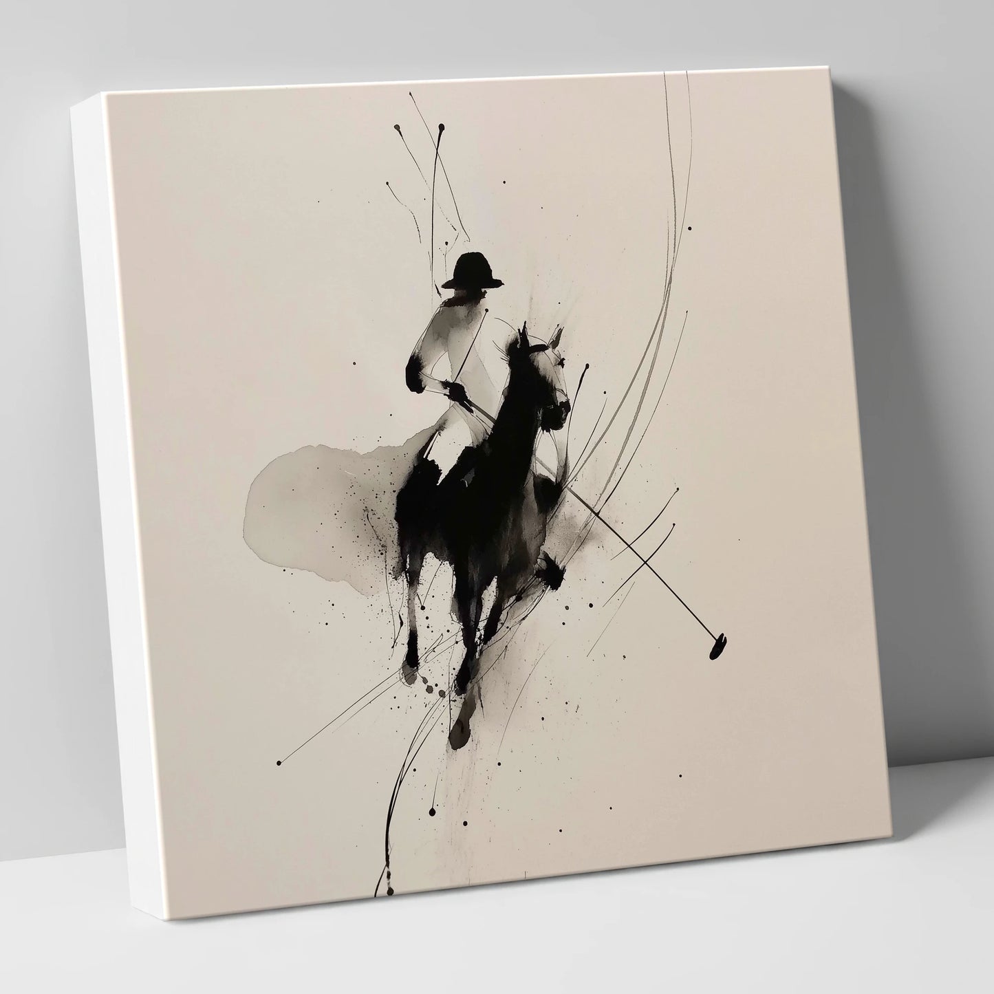 Poised for the Strike polo horse canvas wall art