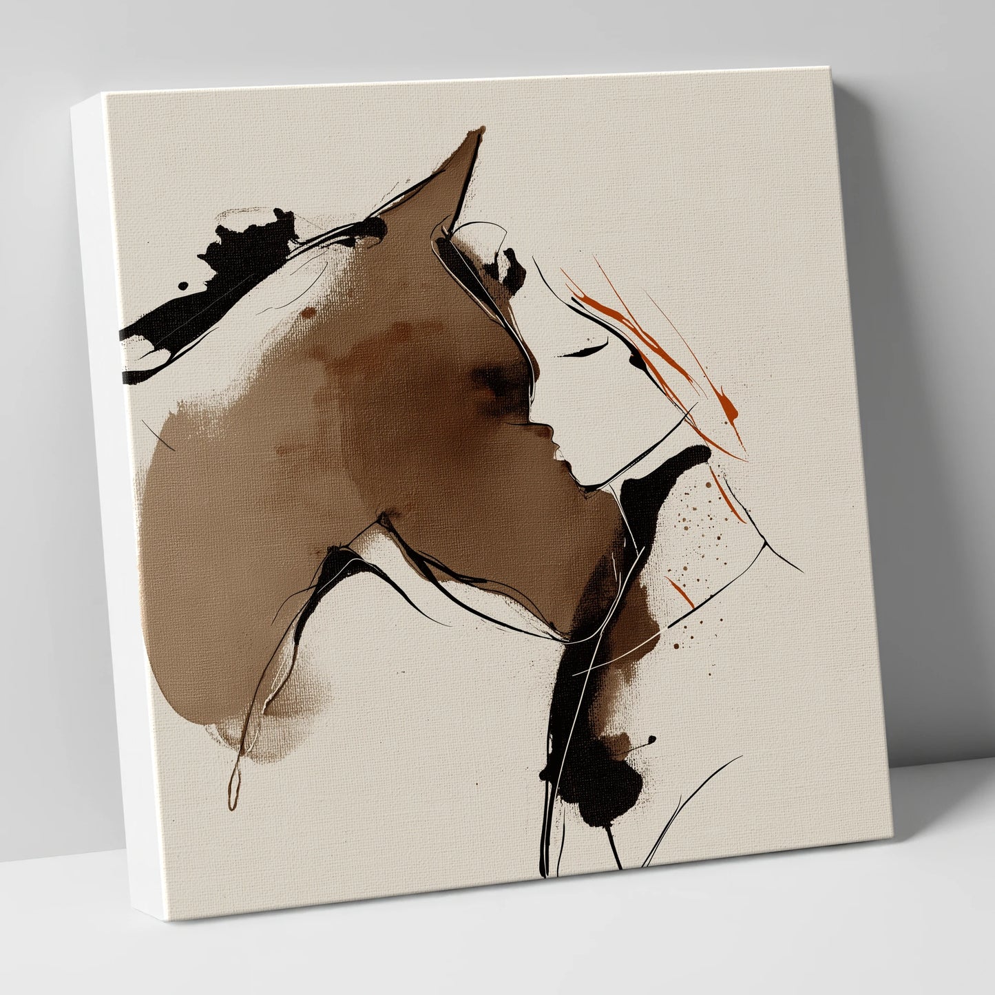 Silent Connection horse & rider canvas wall art
