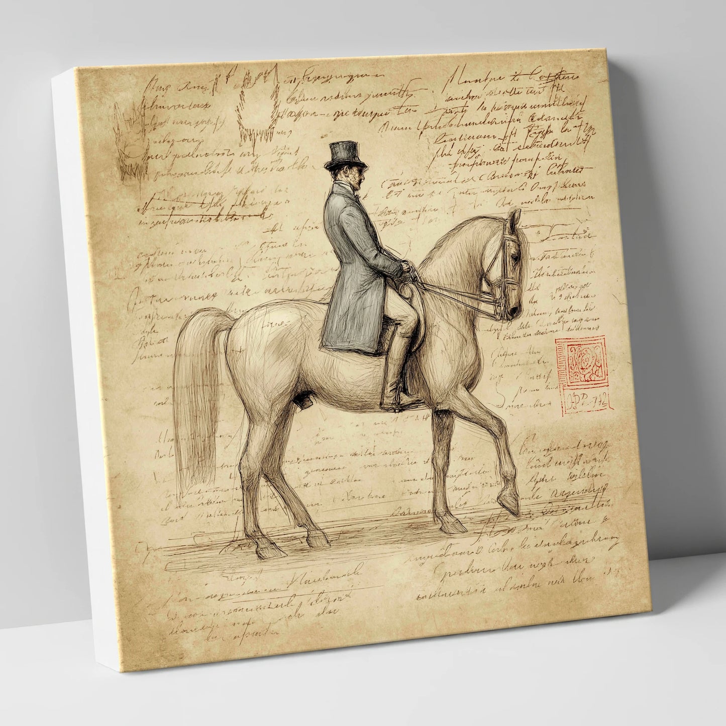 Classical Equitation Study dressage horse canvas wall art