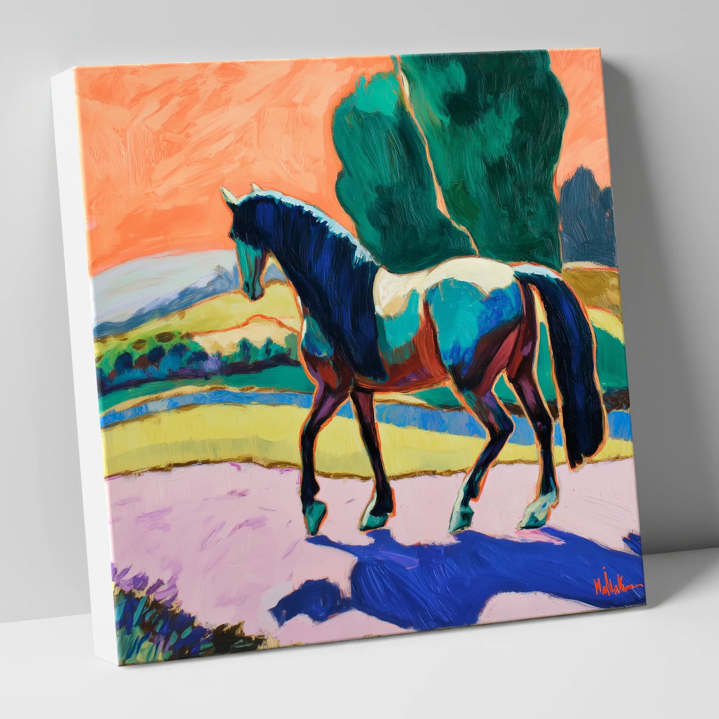 The Cobalt Stride horse breed canvas wall art