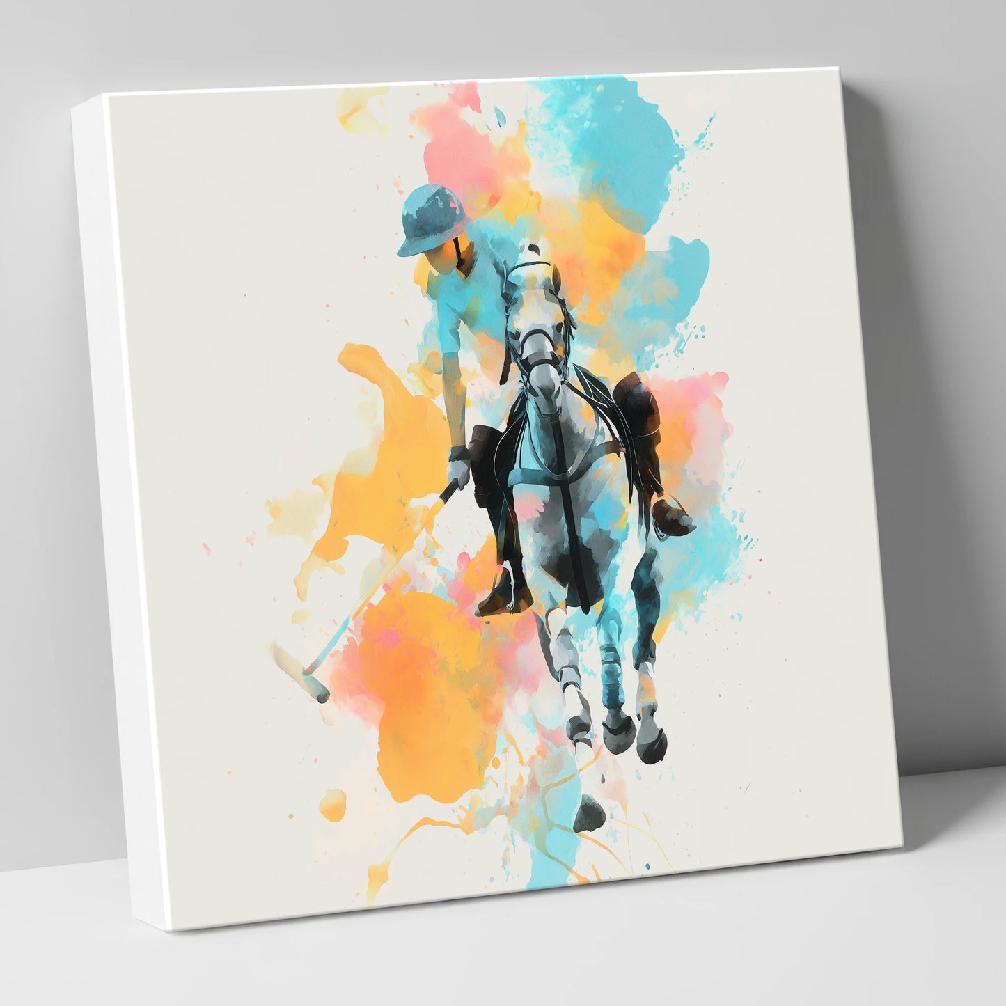The Perfect Strike polo horse canvas wall art