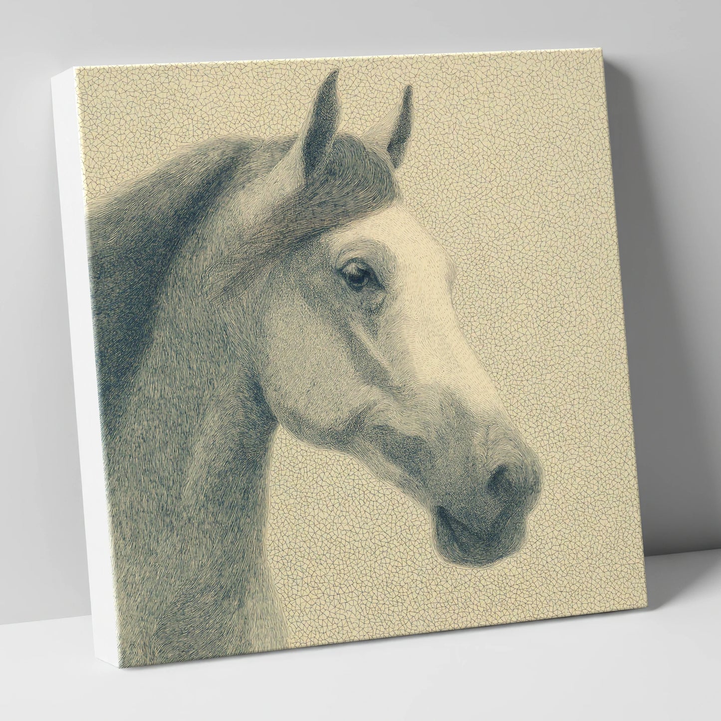 Noble Engraved Profile horse breed canvas wall art