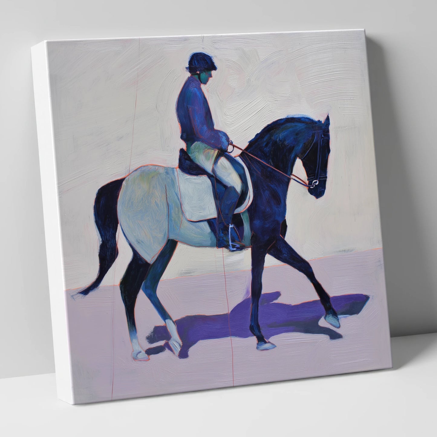Midnight Cadence dressage horse canvas wall art