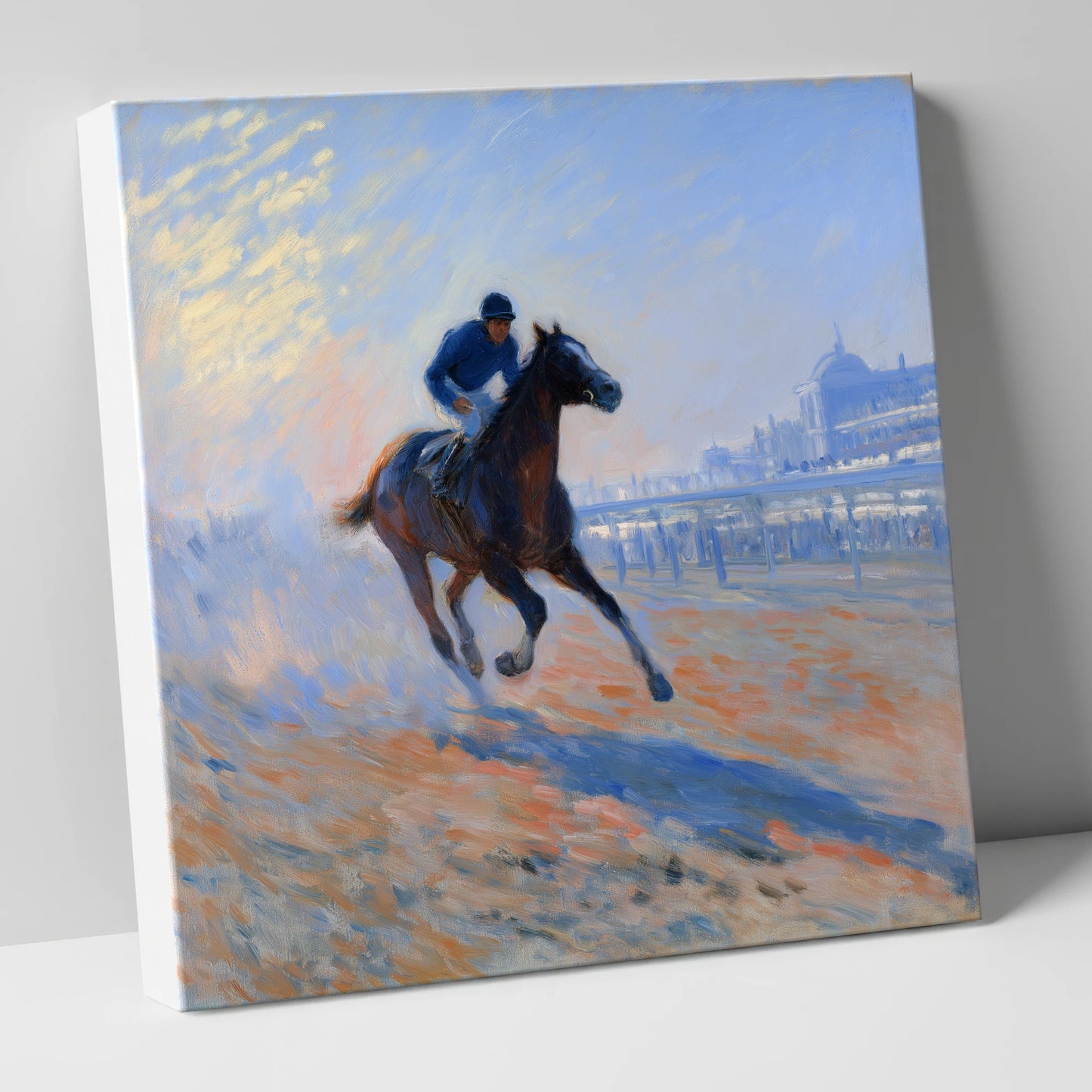 Luminous Morning Gallop racing horse canvas wall art