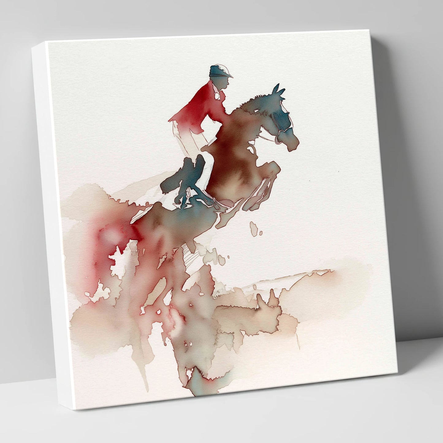 Crimson Flight show jumping horse canvas wall art