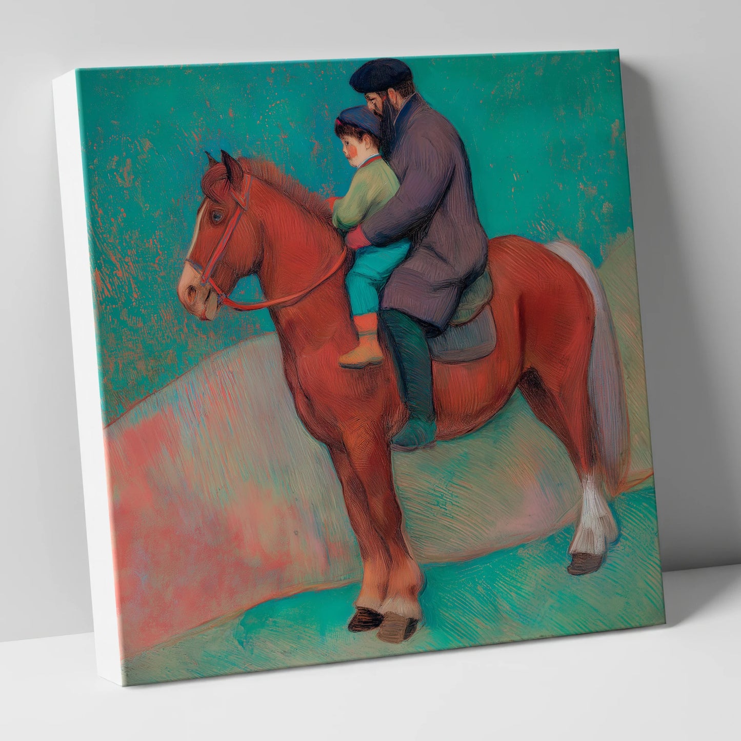 A Shared Journey horse & rider canvas wall art