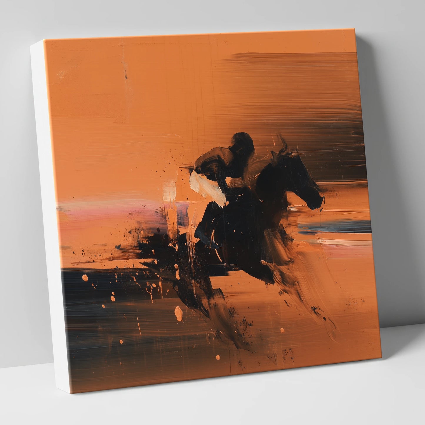 Through the Amber Dust racing horse canvas wall art