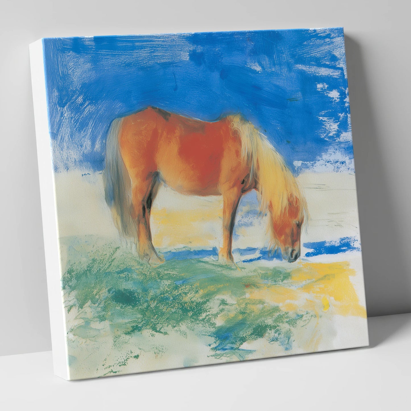 Grazing Under Cobalt Skies horse breed canvas wall art