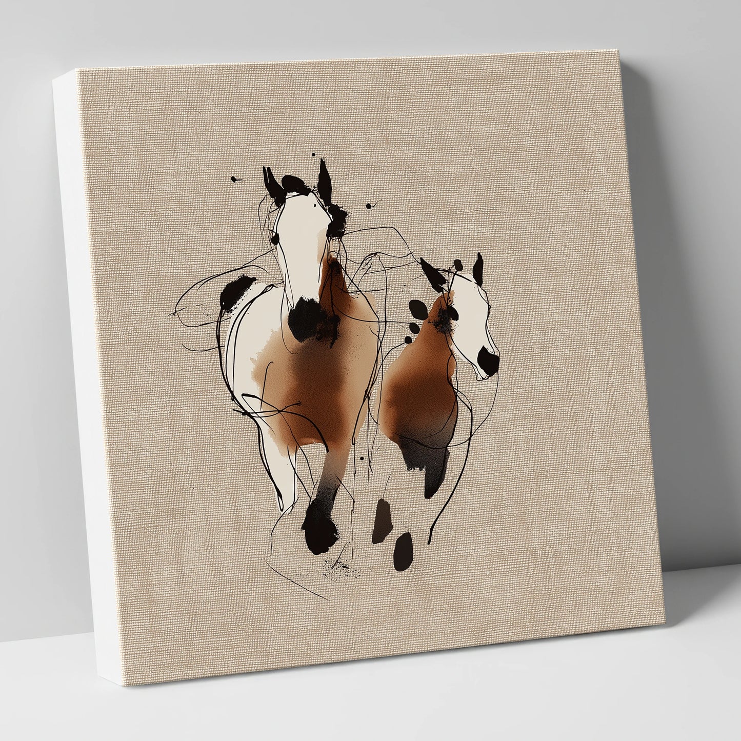 Bond In Motion mare & foal canvas wall art