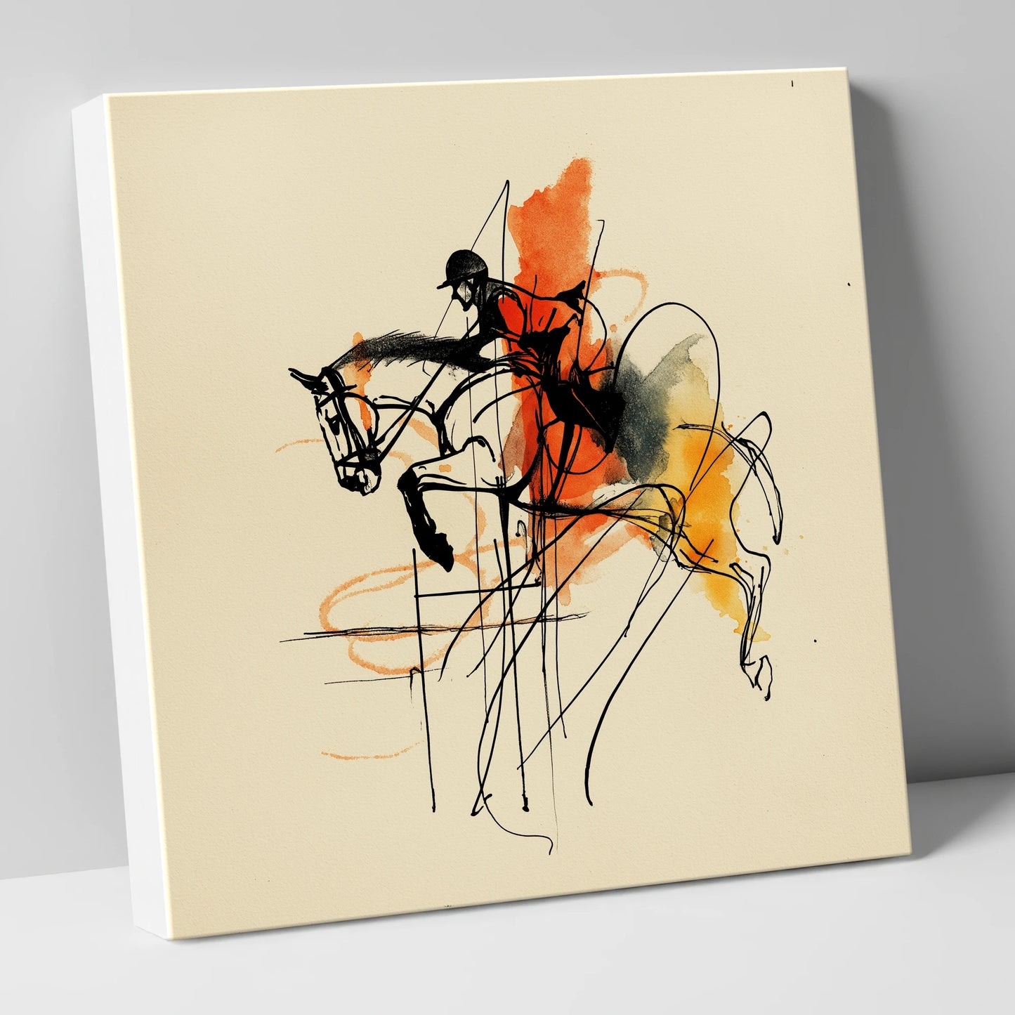 Fluidity in Flight show jumping horse canvas wall art