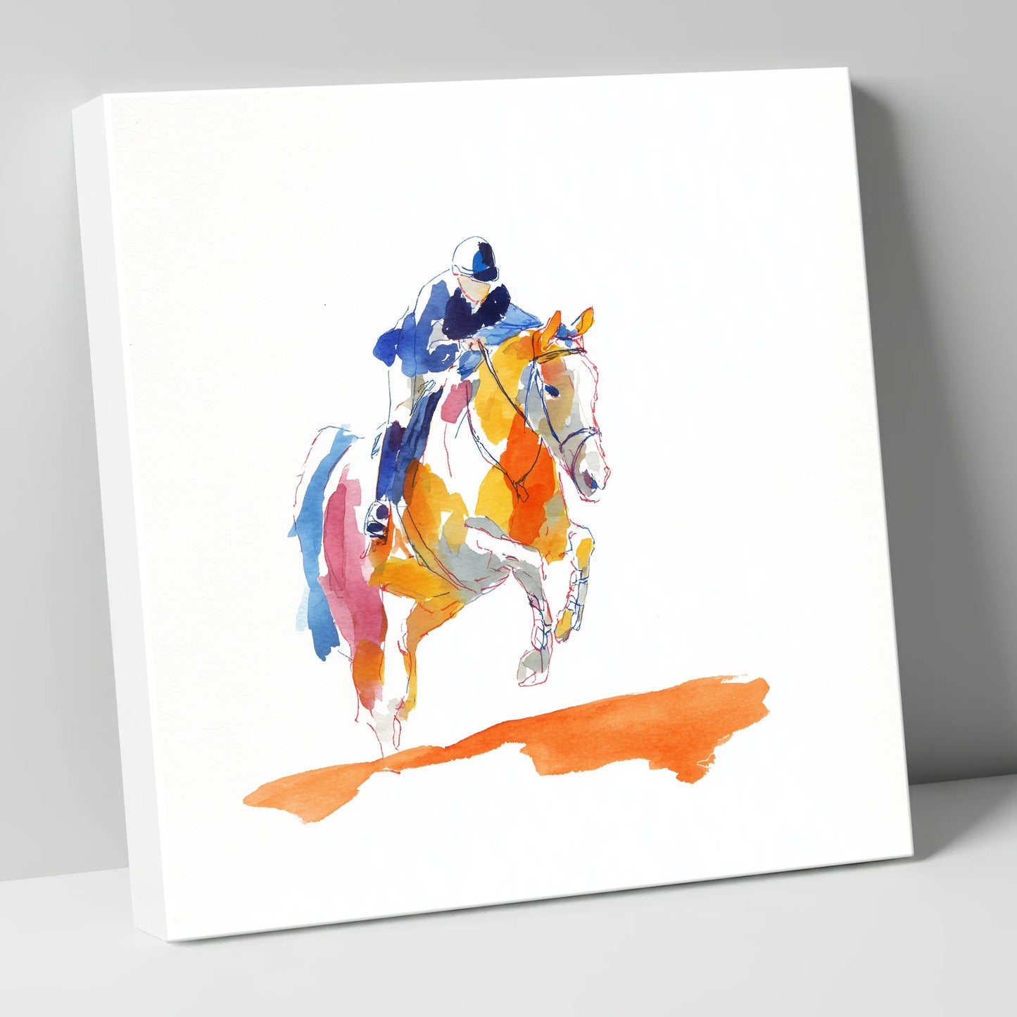 Flight In Colour show jumping horse canvas wall art