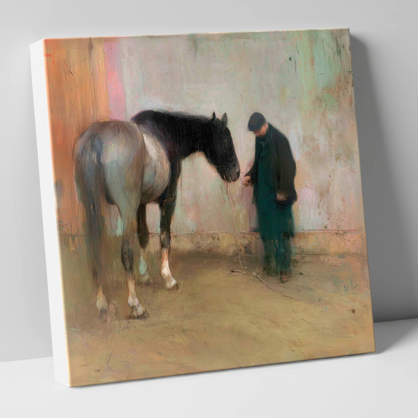 A Quiet Word horse & rider canvas wall art