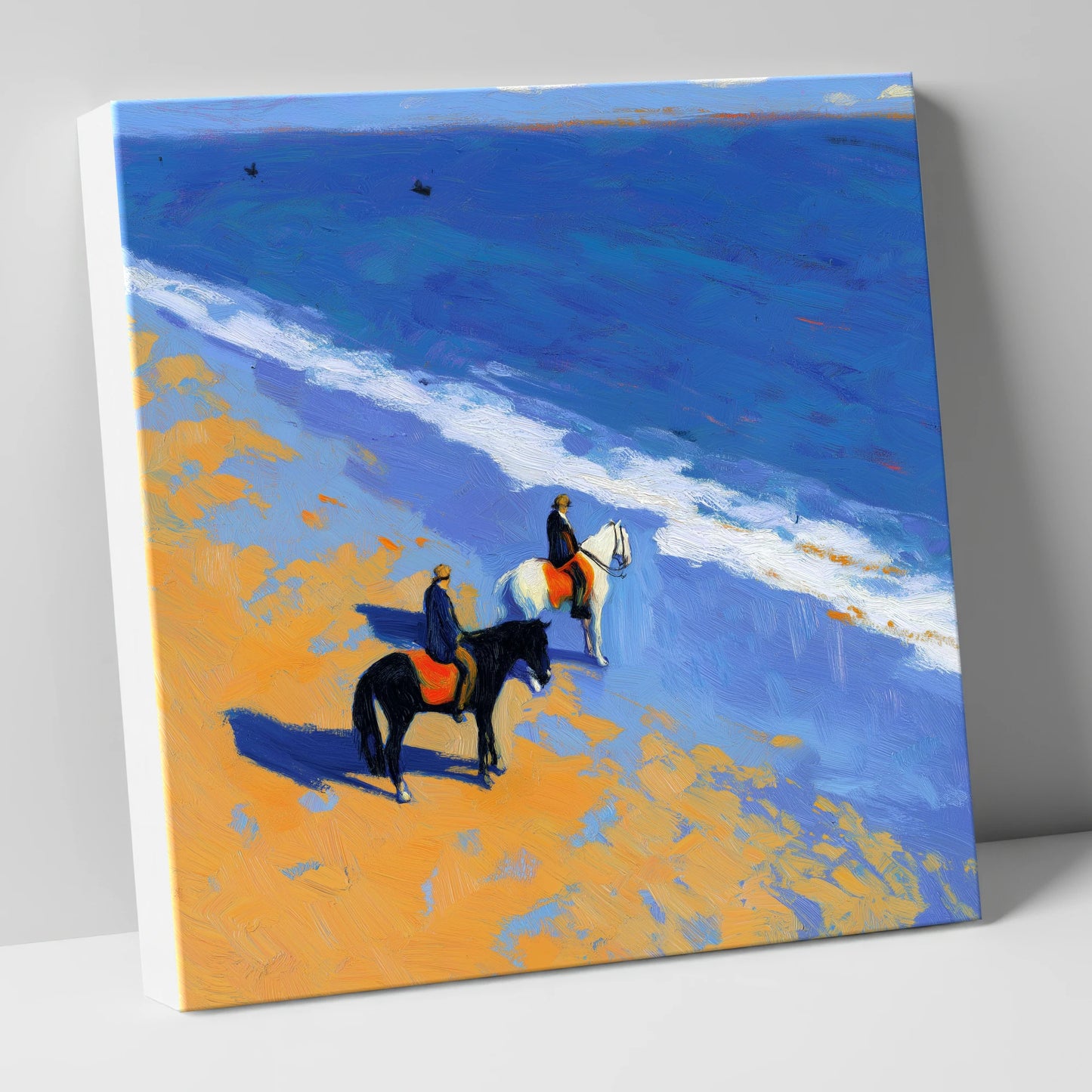 Sunlit Coastal Hack horse landscape canvas wall art