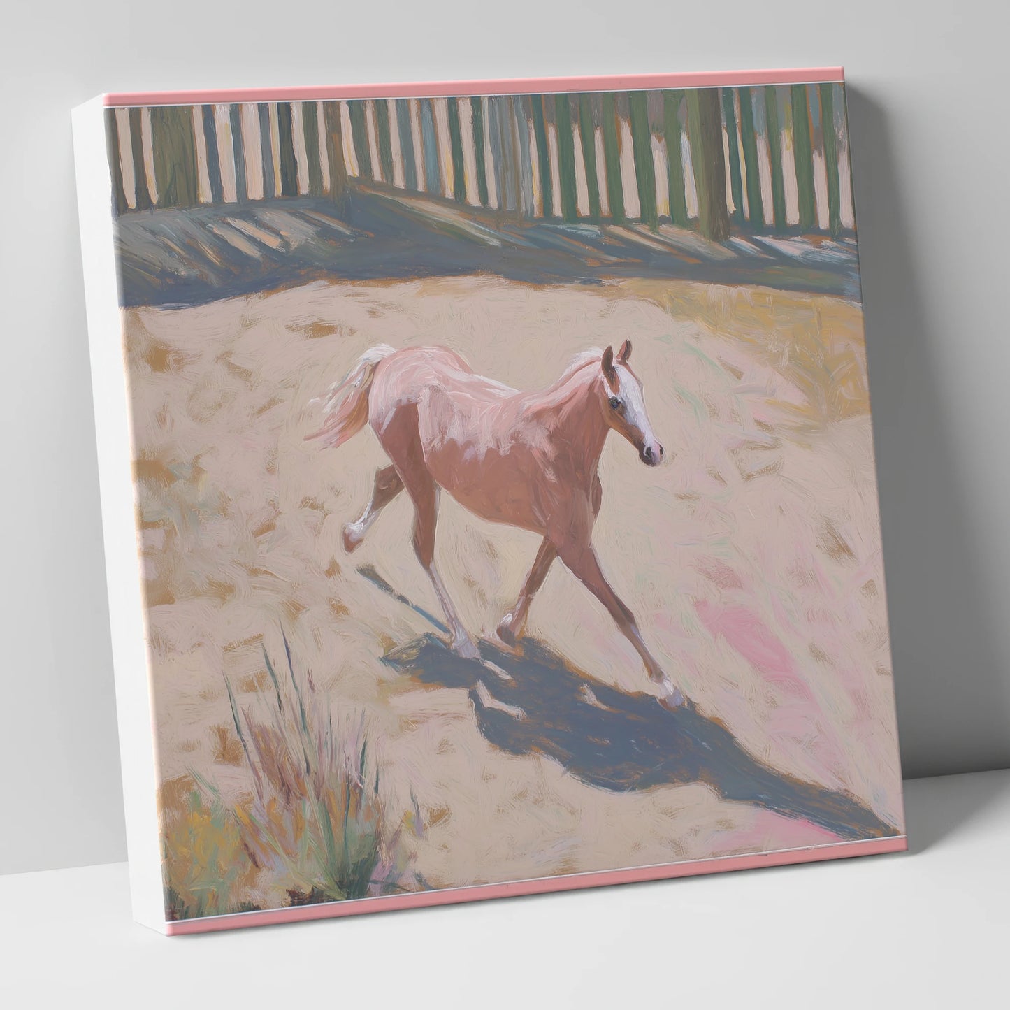 Sunlit Arena Stride horse breed canvas wall art